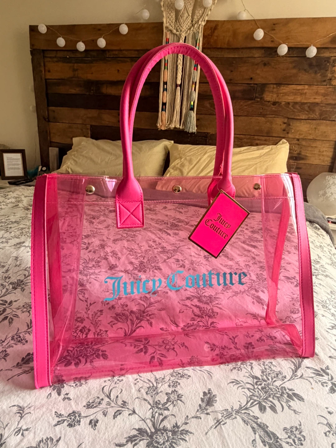 Juicy Couture Pink Clear Tote Bag