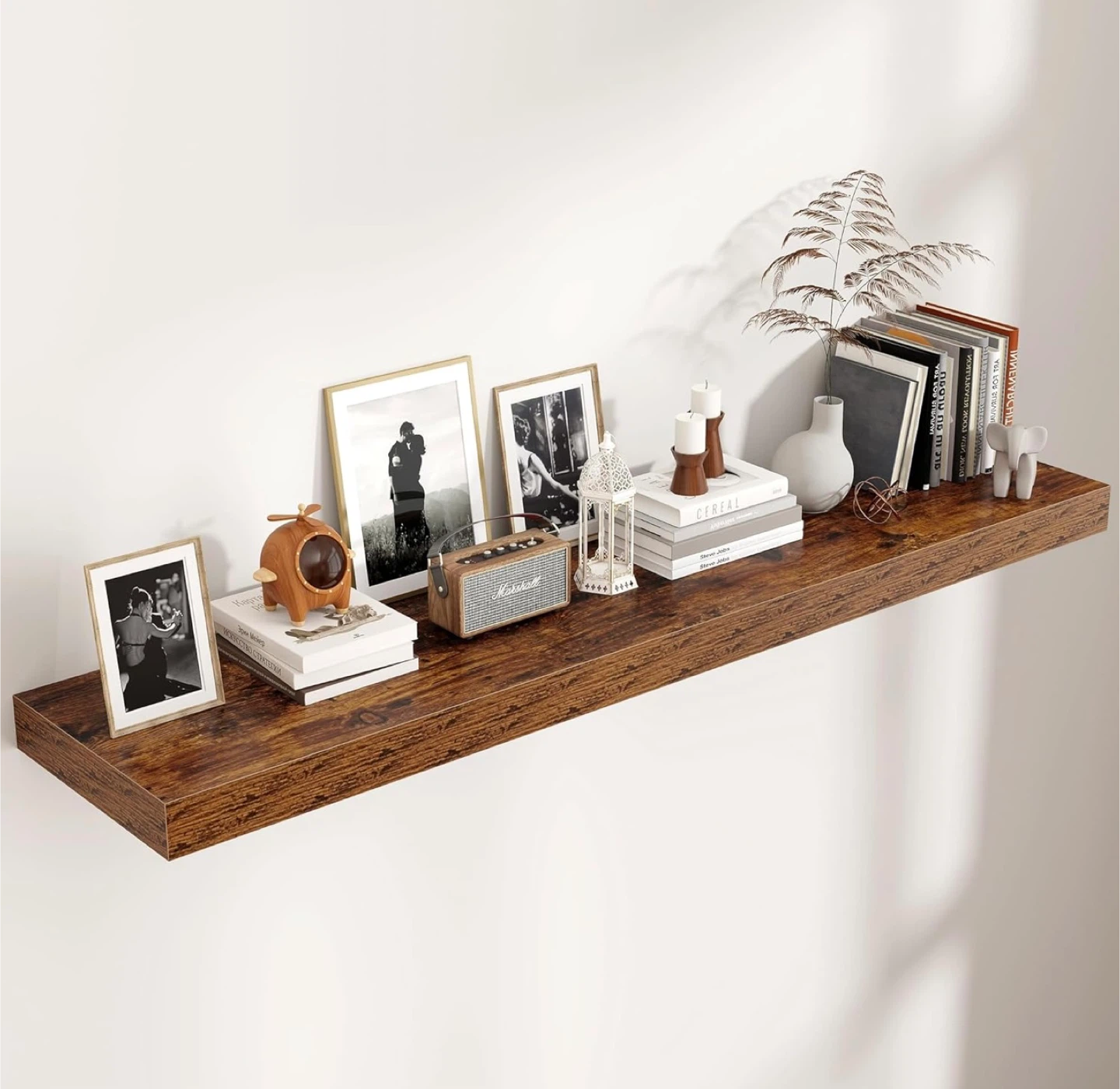 Rustic Wood Floating Shelf 55" L x 12" D x 2" H