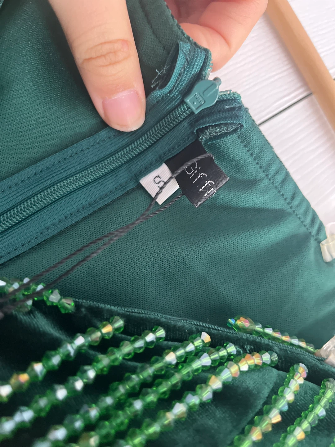 Emerald Green Velvet Off-Shoulder Gown - photo 5