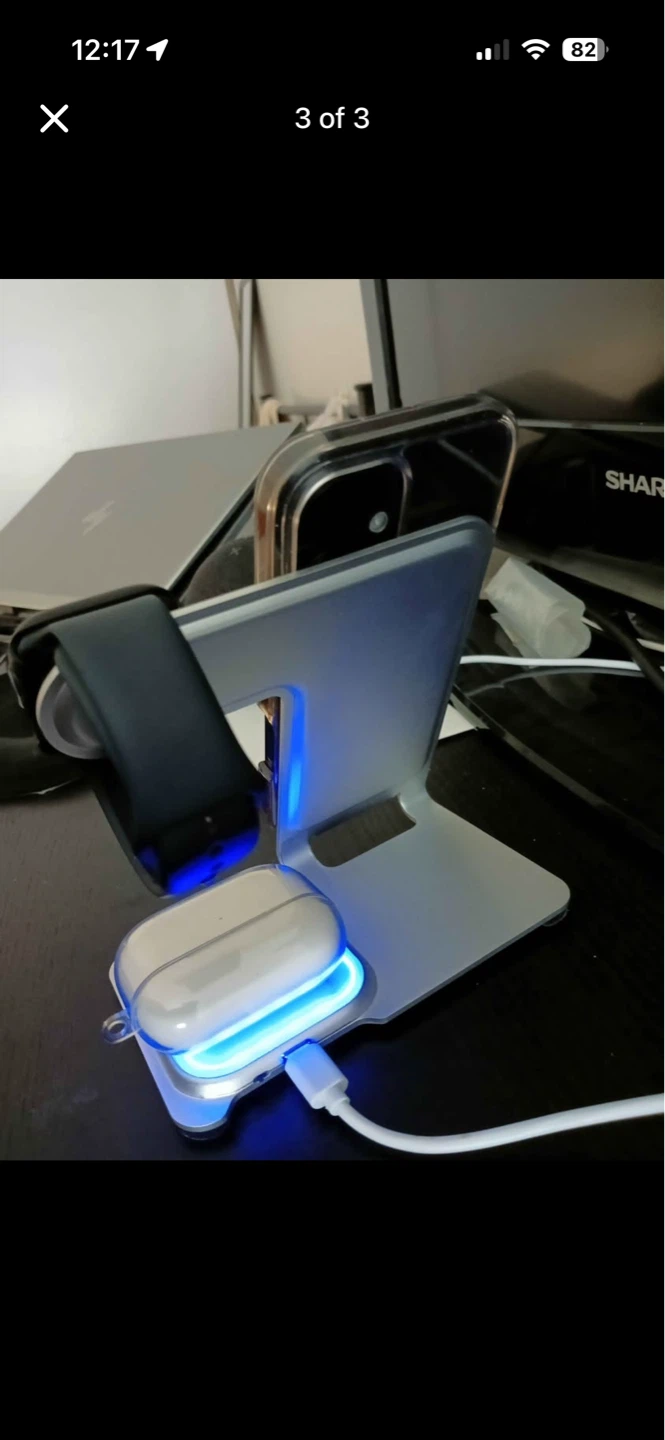 3-in-1 Wireless Charging Stand for iPhone, Apple Watch & AirPods - photo 2