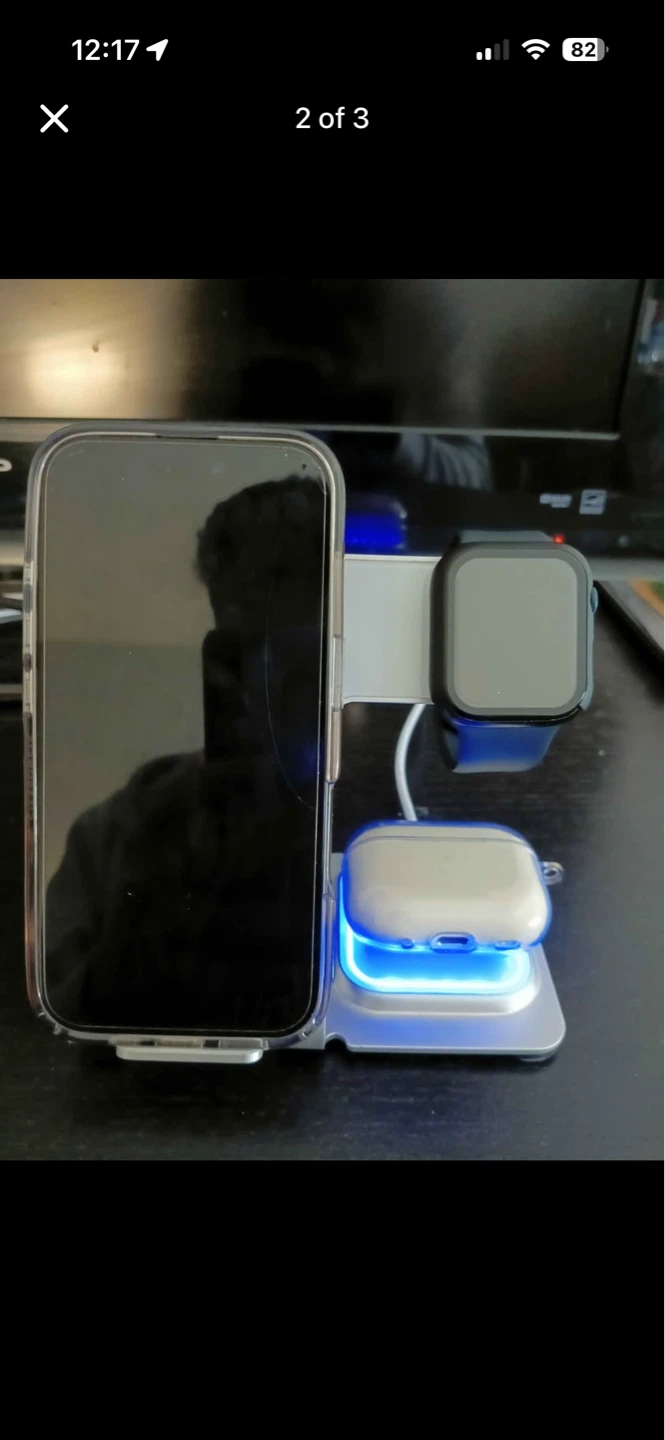 3-in-1 Wireless Charging Stand for iPhone, Apple Watch & AirPods