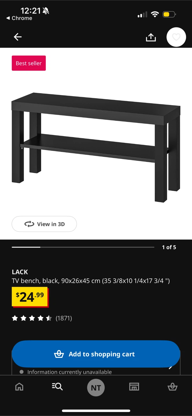 IKEA LACK TV Bench - Black - photo 4