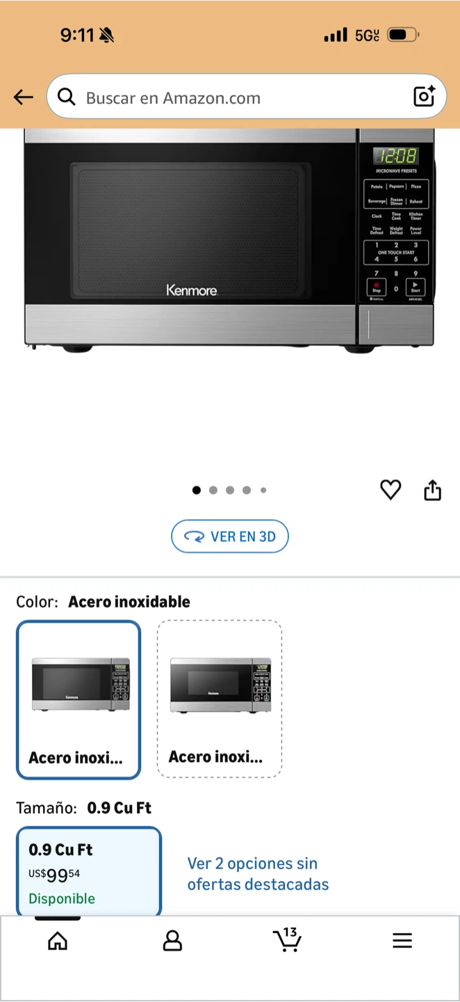 Kenmore 0.9 cu.ft. Stainless Steel Countertop Microwave Oven - photo 2