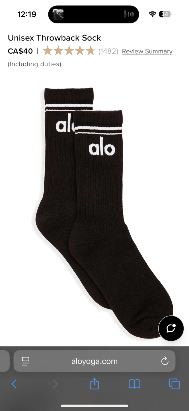 Alo Unisex Half-Crew Sock
