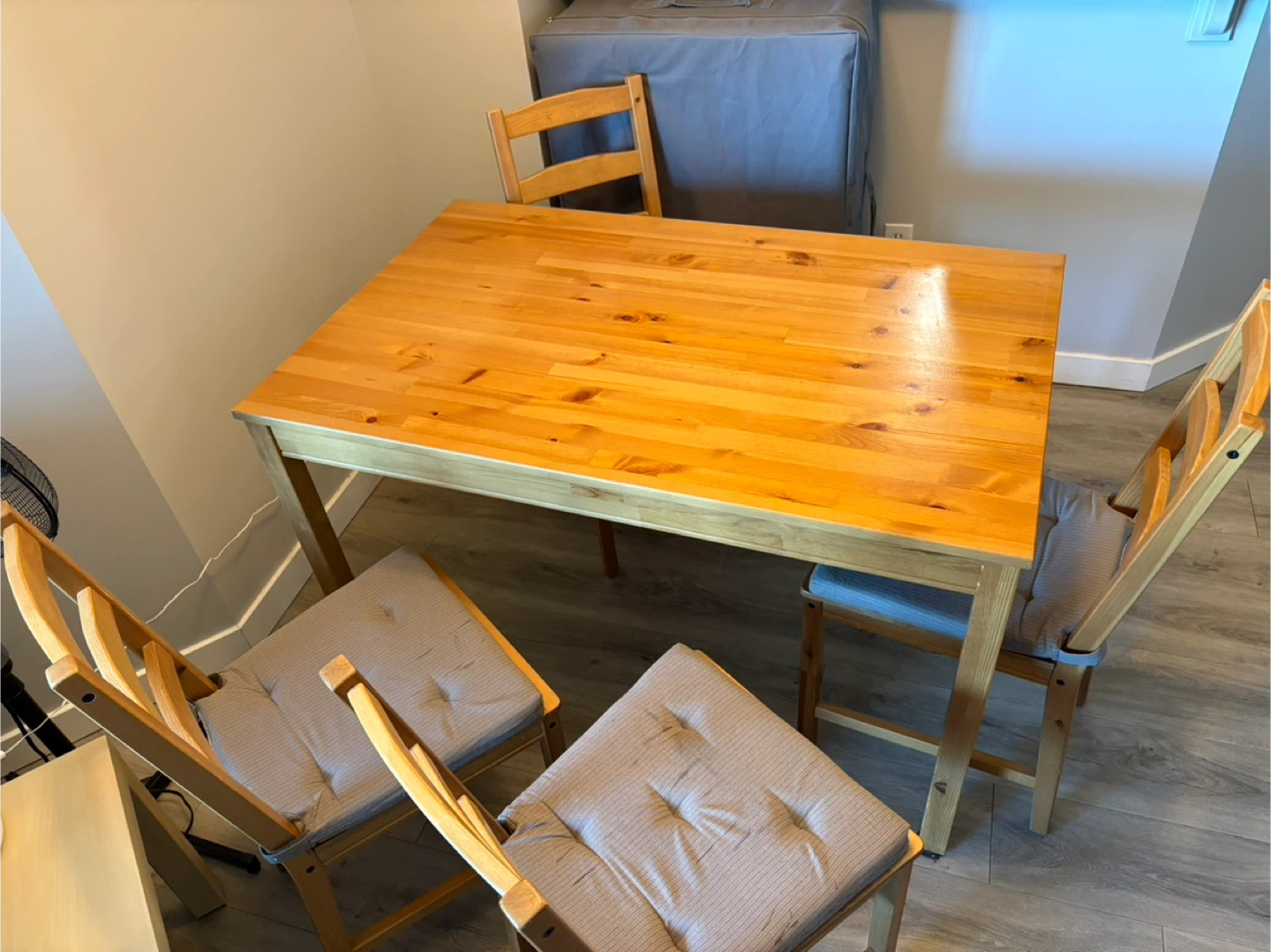 IKEA Solid Wood Dining Table with 4 Chairs