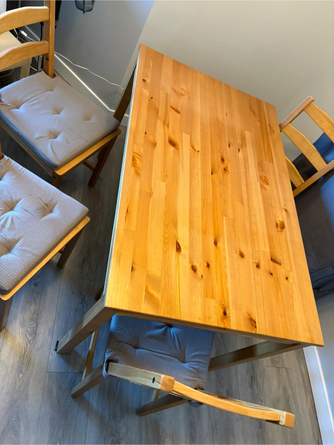 IKEA Solid Wood Dining Table with 4 Chairs - photo 2