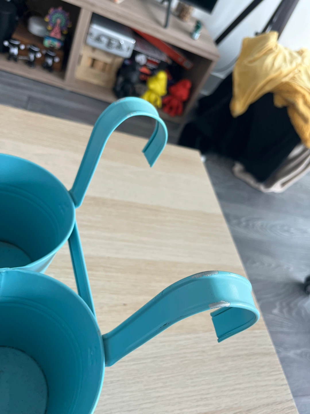 Teal Double Hanging Planter Pots - photo 2