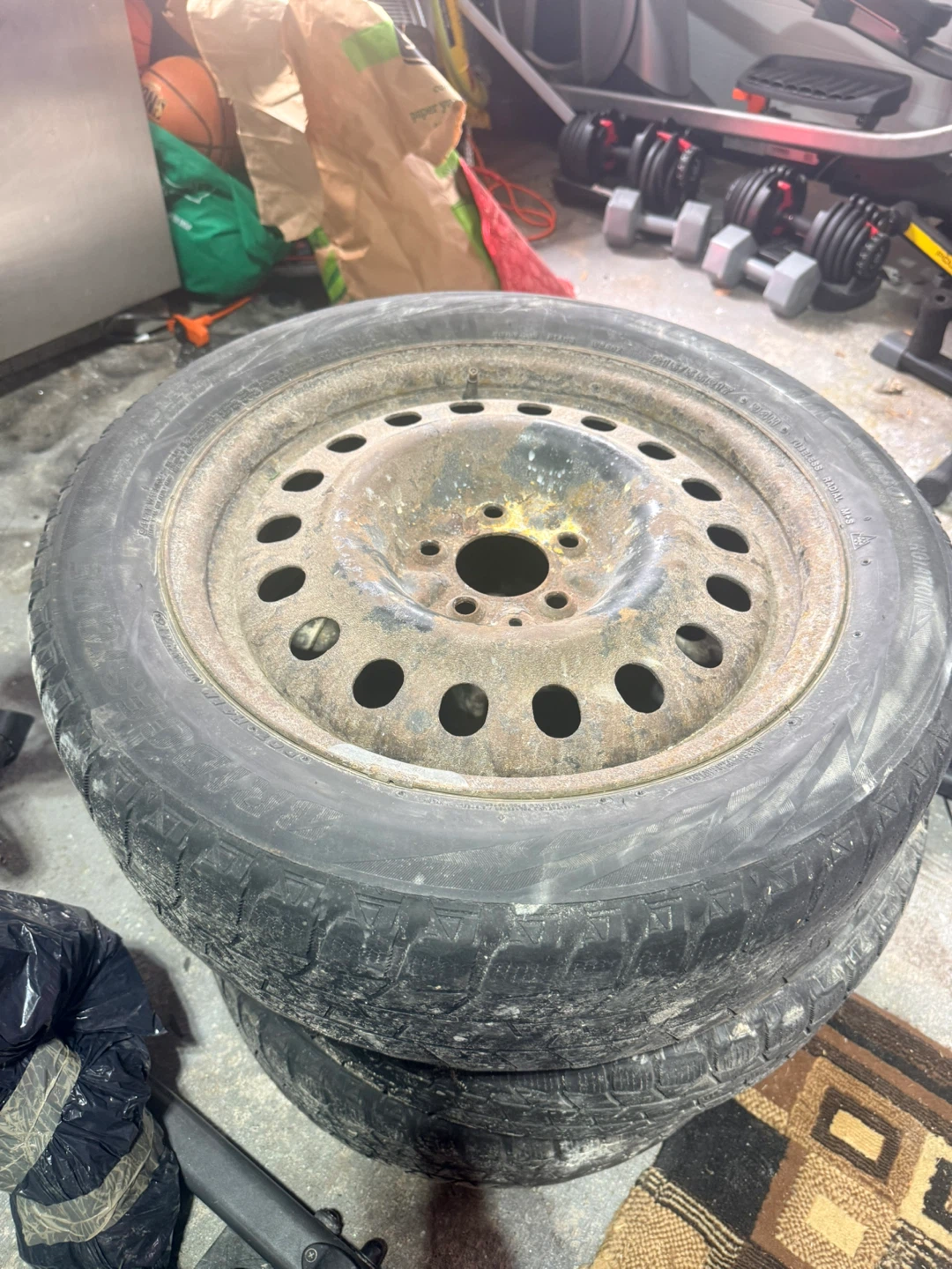 215/55R17 Snow Tires on Steel Rims