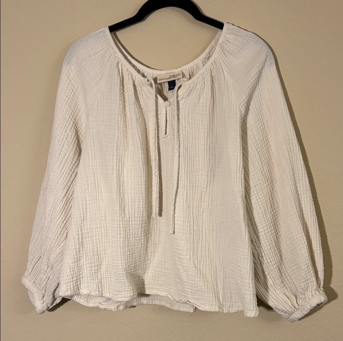 Universal Thread 100% cotton cream blouse, size L