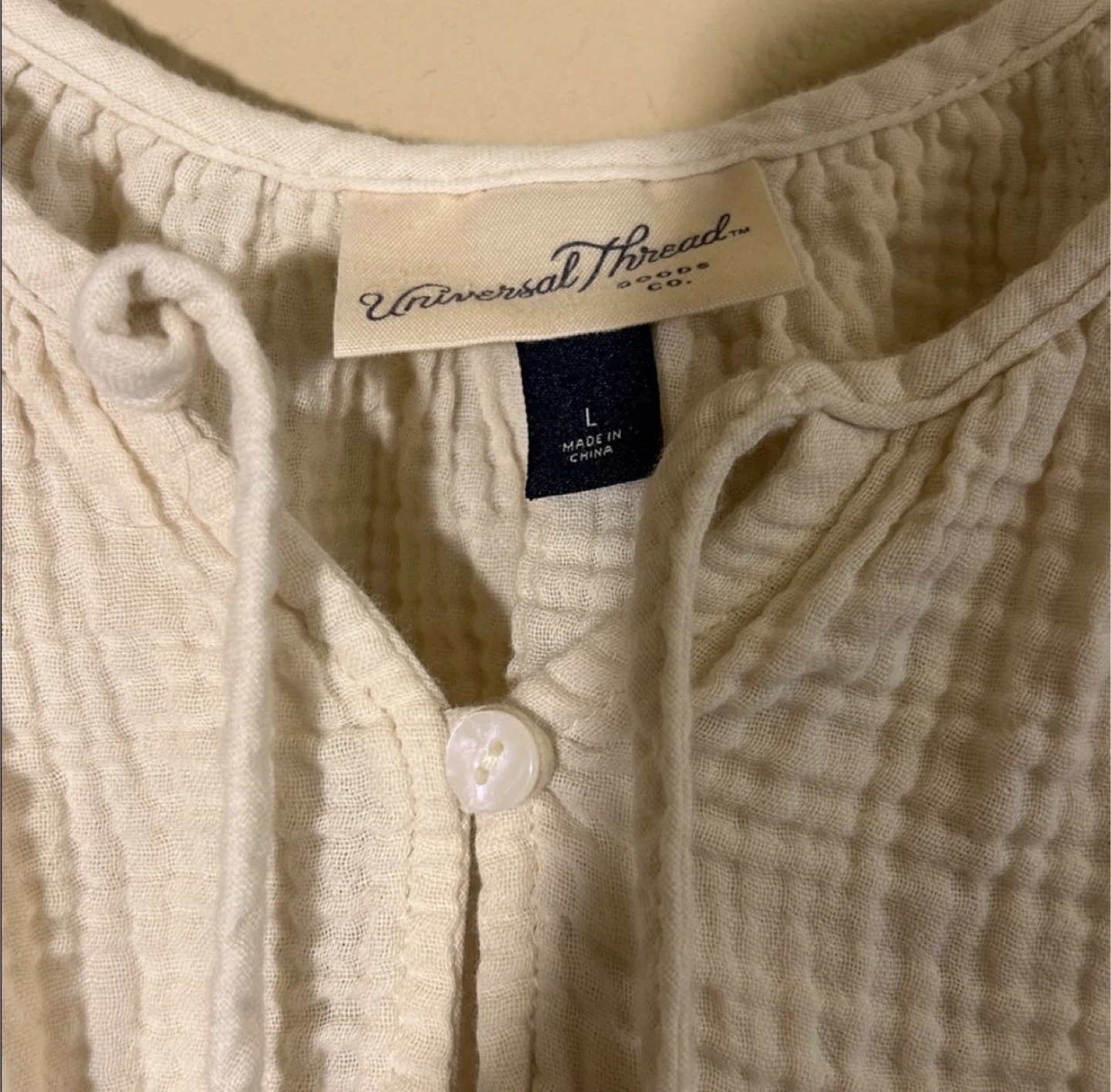 Universal Thread 100% cotton cream blouse, size L - photo 3