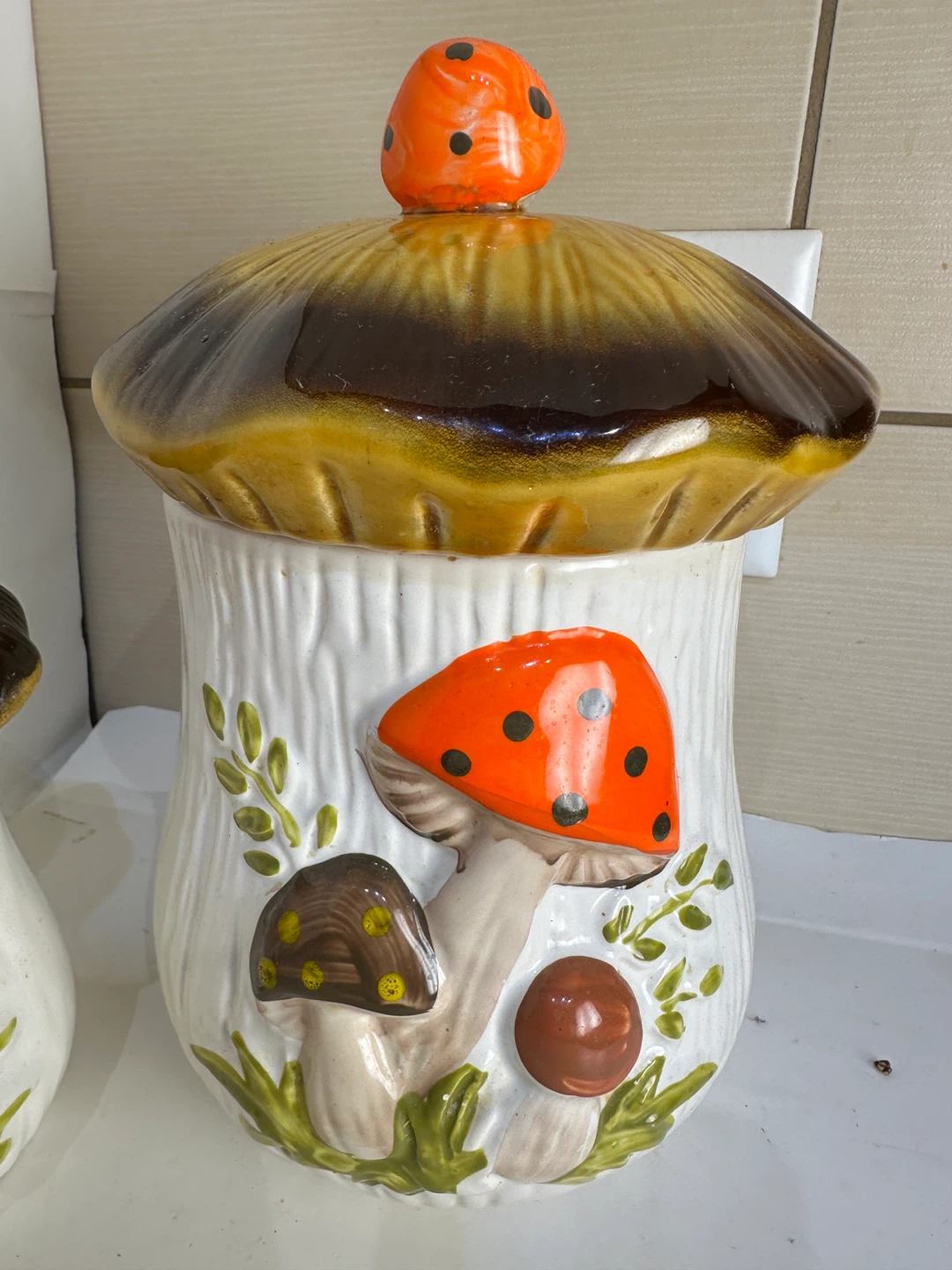Vintage Mushroom Ceramic Canister Set - photo 2