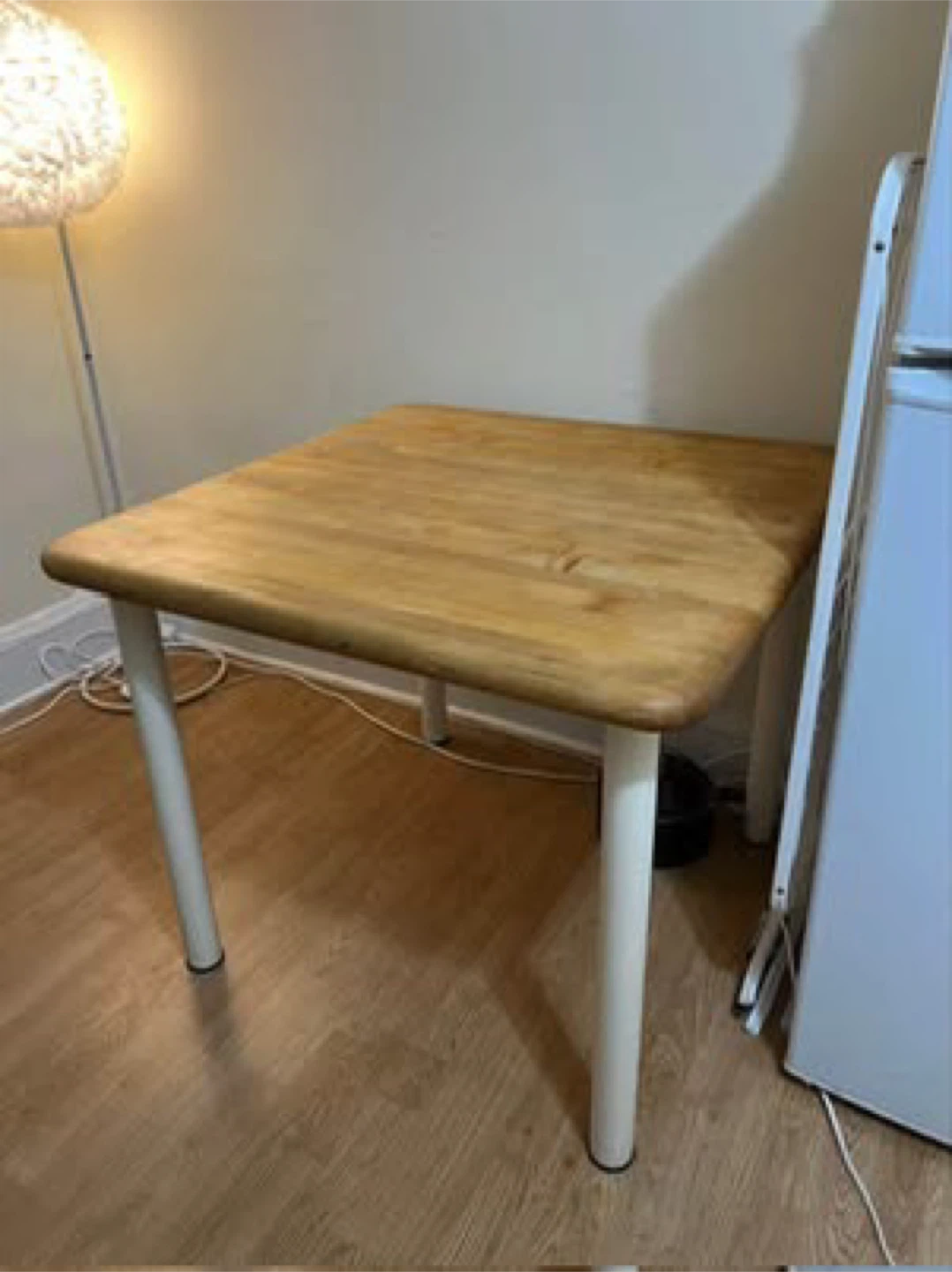Wooden Top Table with White Legs - photo 2