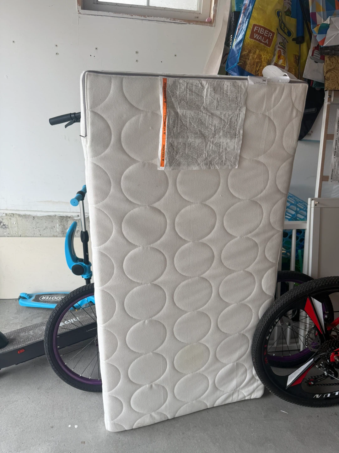 White Crib with Mattress