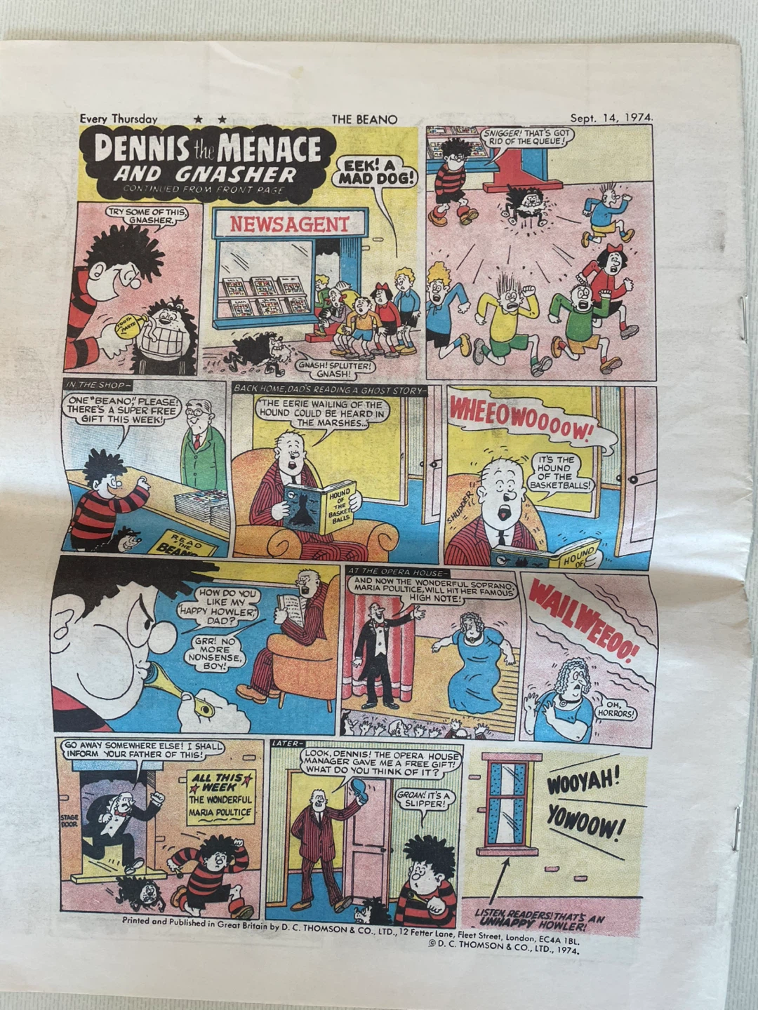 Vintage The Beano 1974 Newsprint Comic - photo 2