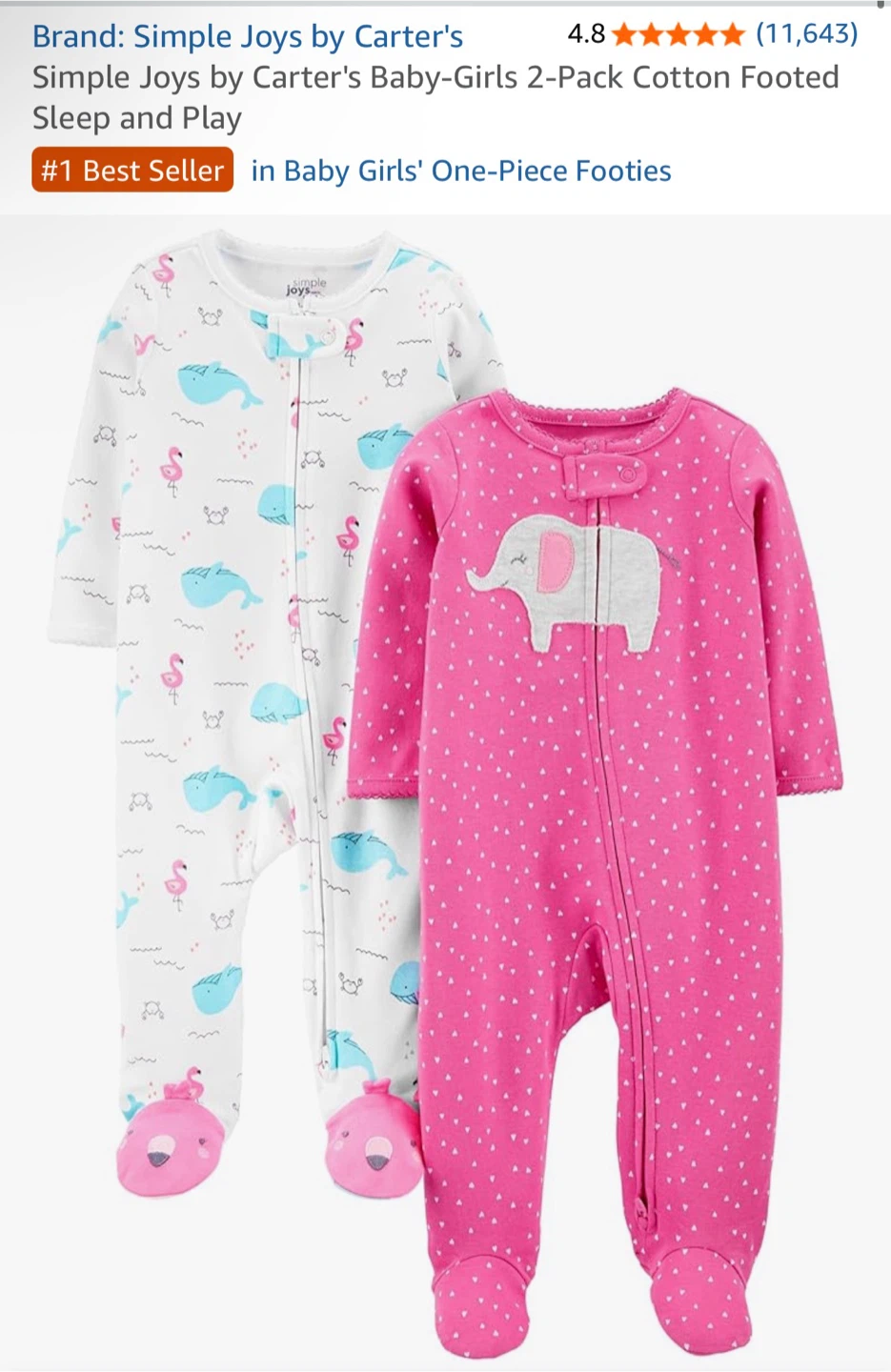 Footed Sleepers 3-6 Months (2-Pack) - photo 5