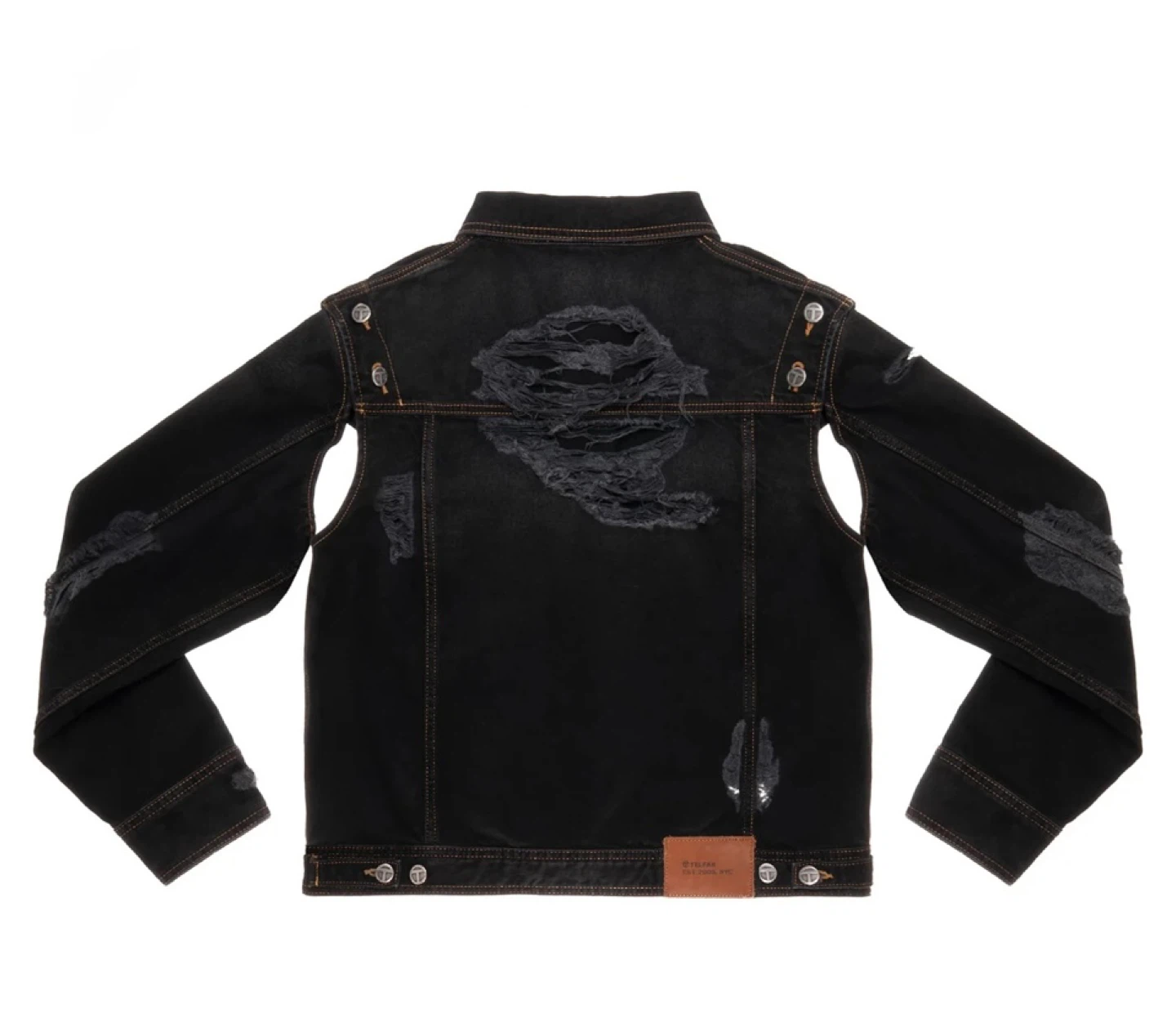 Telfar Detachable Jean Jacket - Distressed Black - photo 2