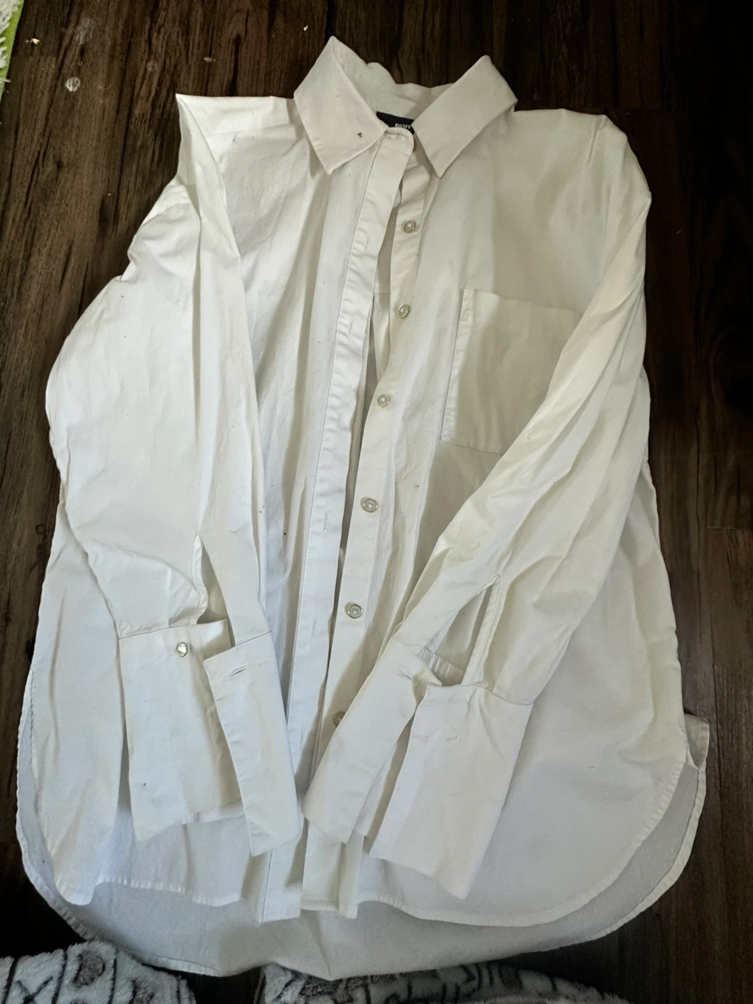 DKNY White Button-Up Shirt