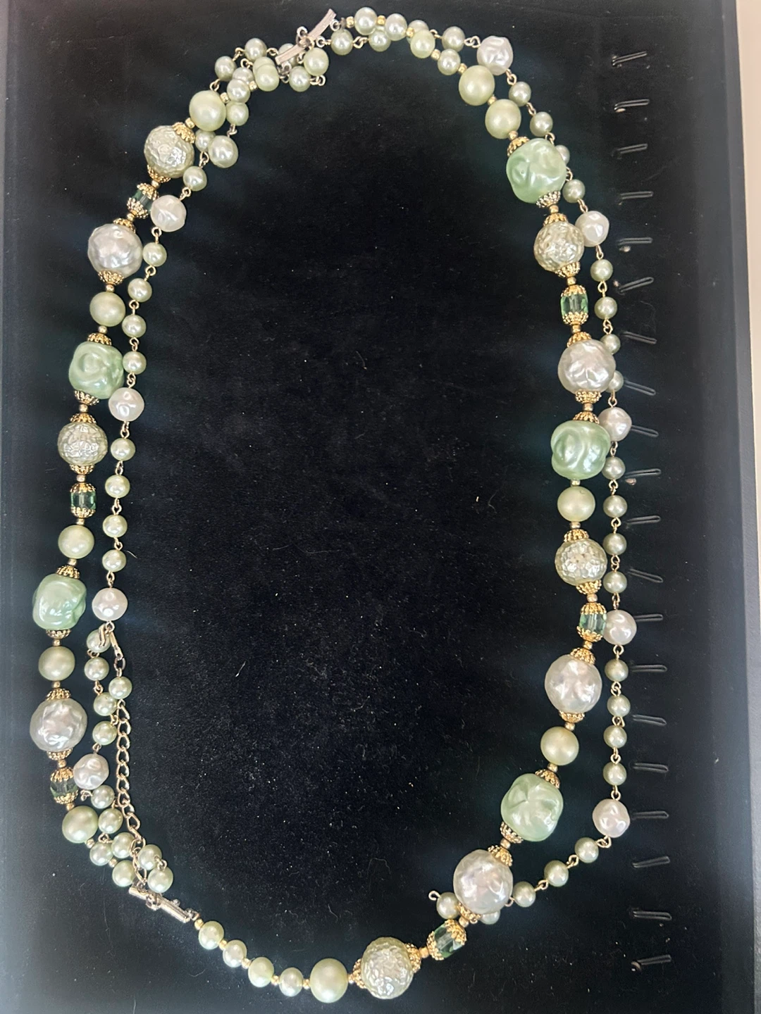 Layered Bead and Pearl Necklace