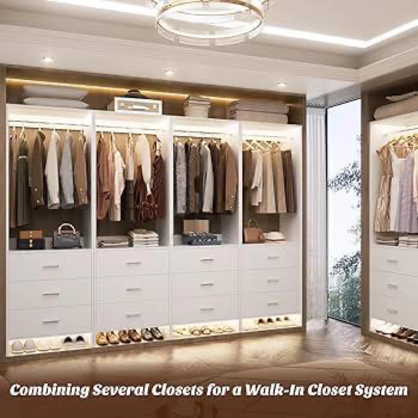 Black Wood Closet System with Drawers and Shelf - photo 4