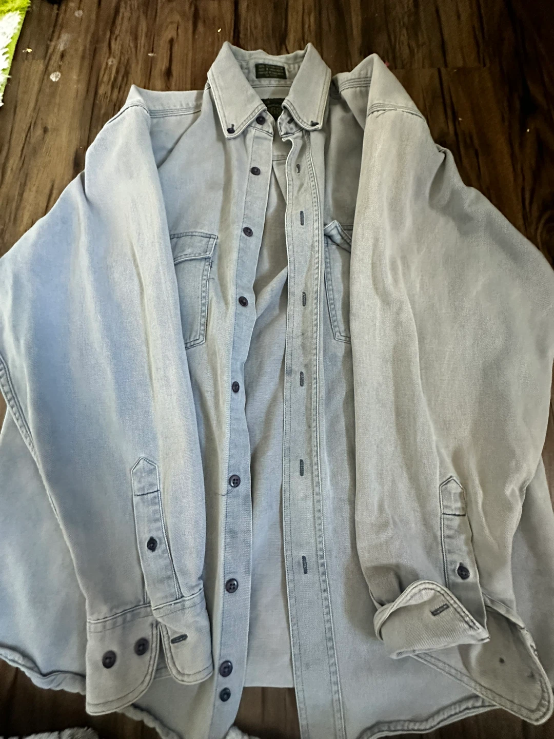 Light Wash Denim Button-Up Shirt