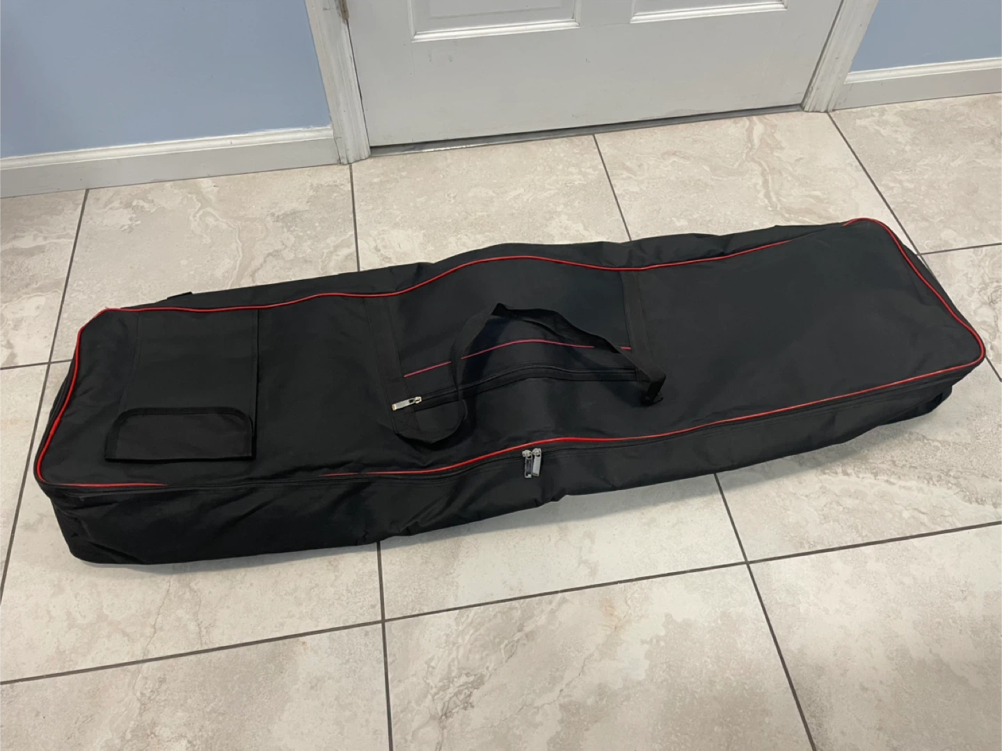 Black Padded Keyboard Gig Bag Case with Red Trim 88 keys