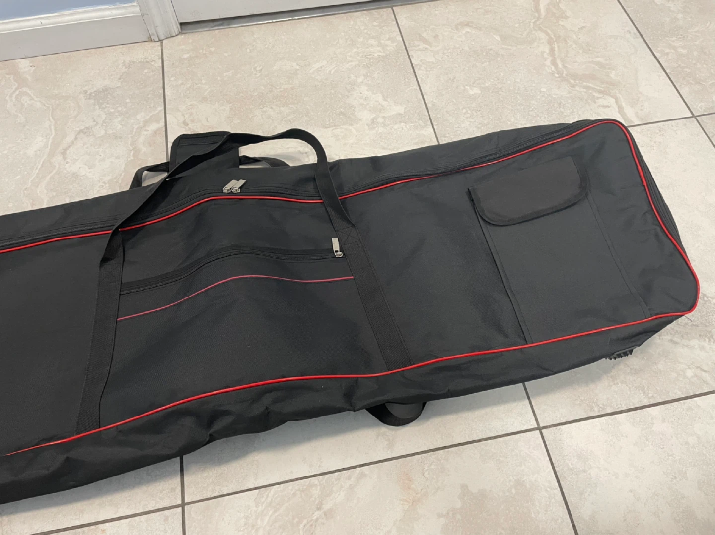 Black Padded Keyboard Gig Bag Case with Red Trim 88 keys - photo 2