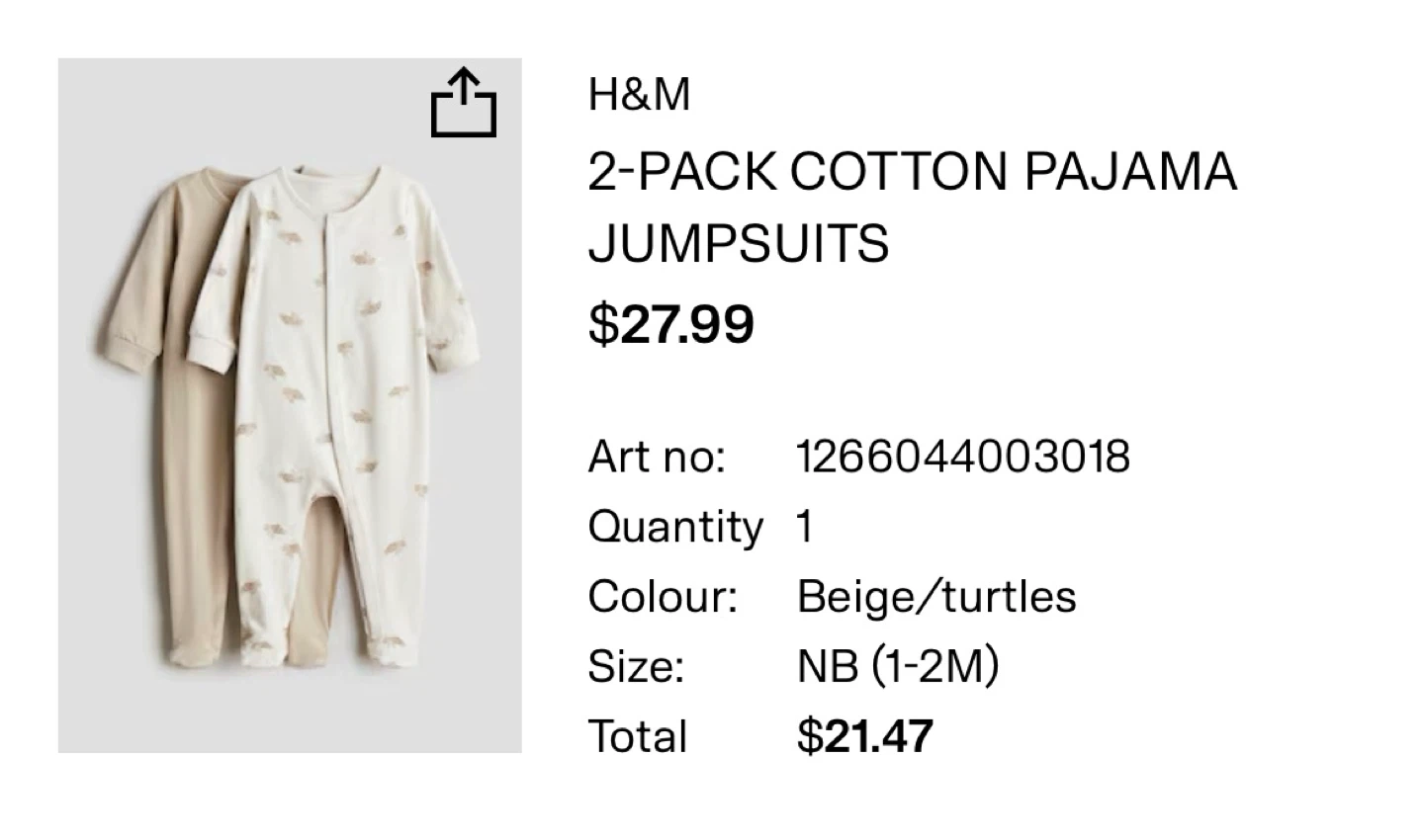 2-Pack Cotton Pajama Jumpsuits NB (1-2M) - photo 2