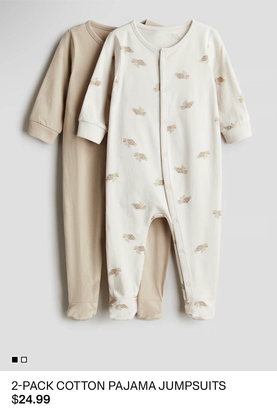 2-Pack Cotton Pajama Jumpsuits NB (1-2M) - photo 3