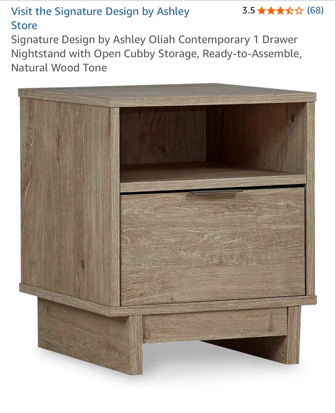 Signature Design by Ashley Oliah Nightstand - Natural Wood Tone
