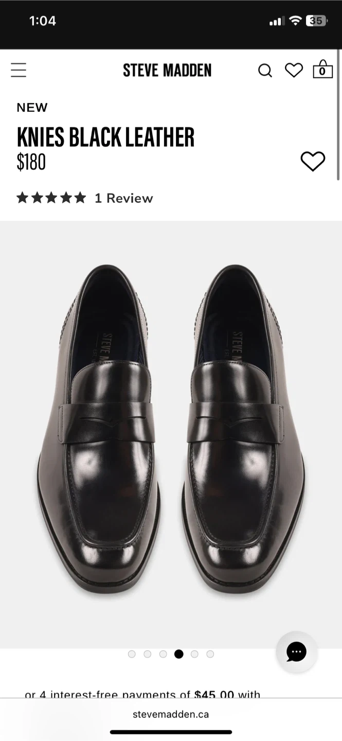 Steve Madden Knies Black Leather Loafers