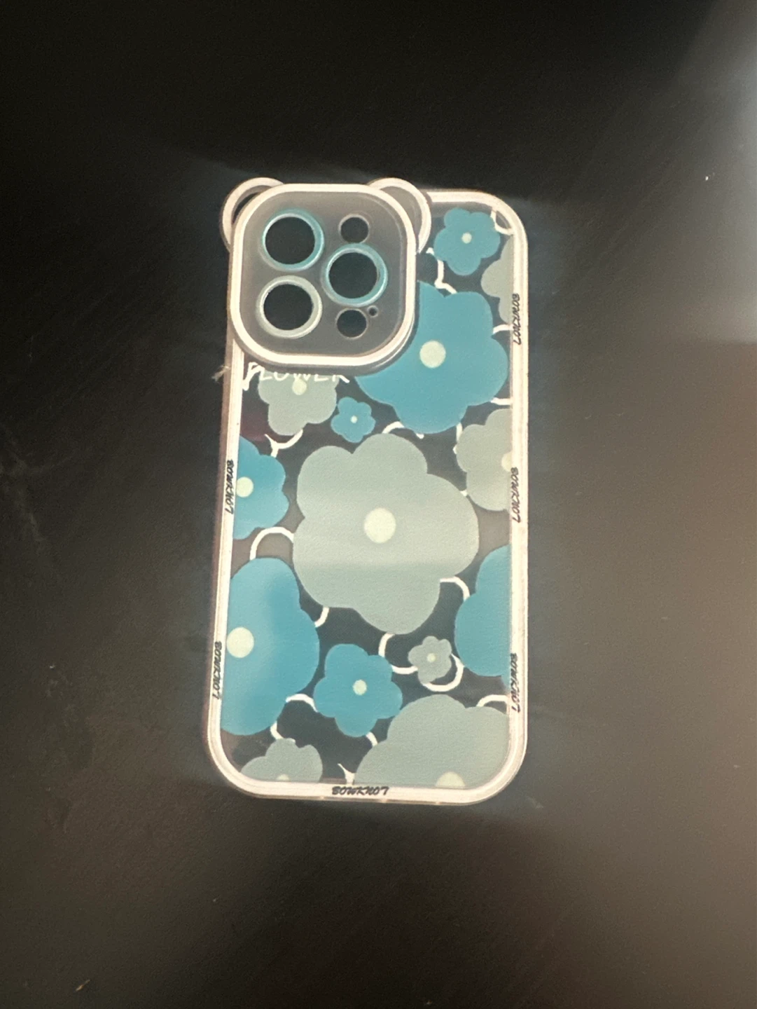 Phone Case with Blue Floral Design