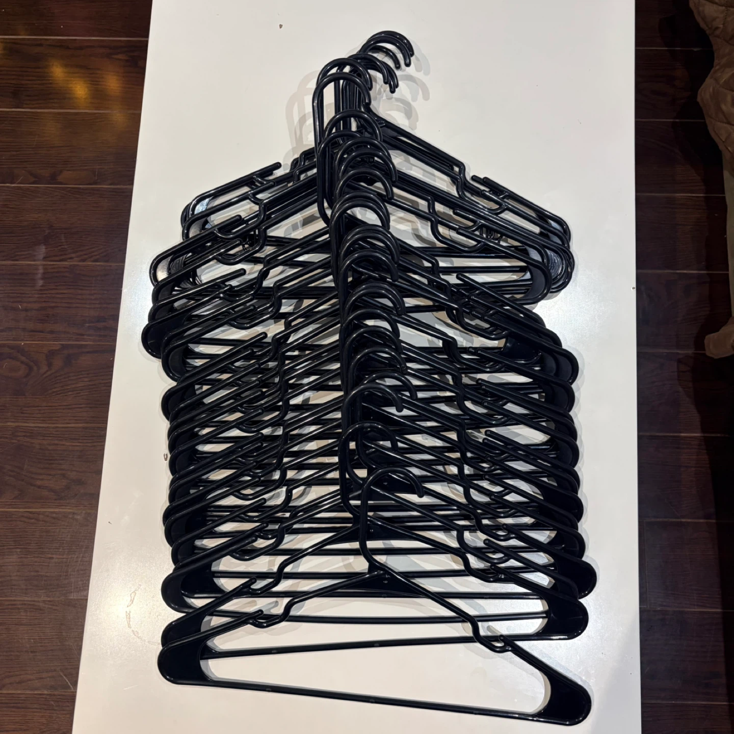 Bundle of 27 Black Plastic Clothes Hangers