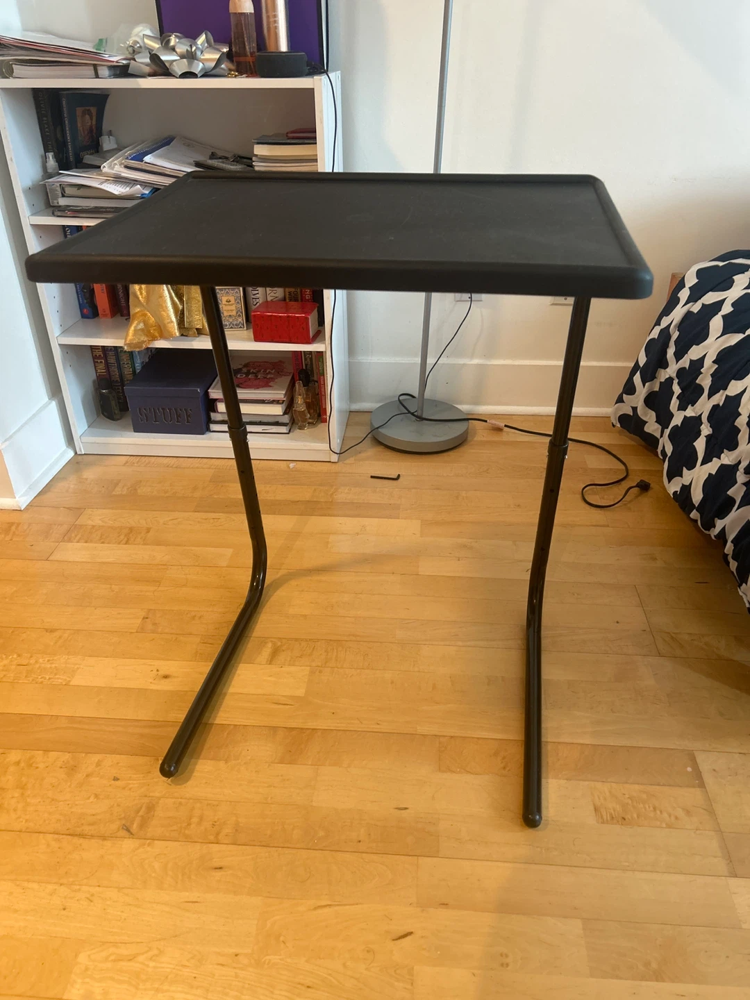 Adjustable TV Tray Table with Cup Holder – Foldable, Tilting Top - photo 2