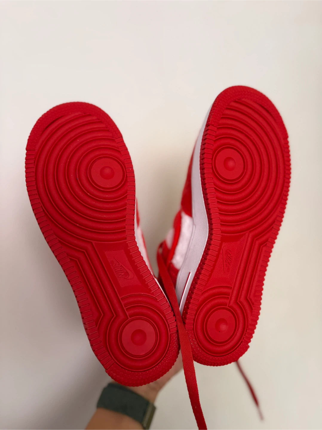 Nike Air Force 1 Red Plush Sneakers - photo 2