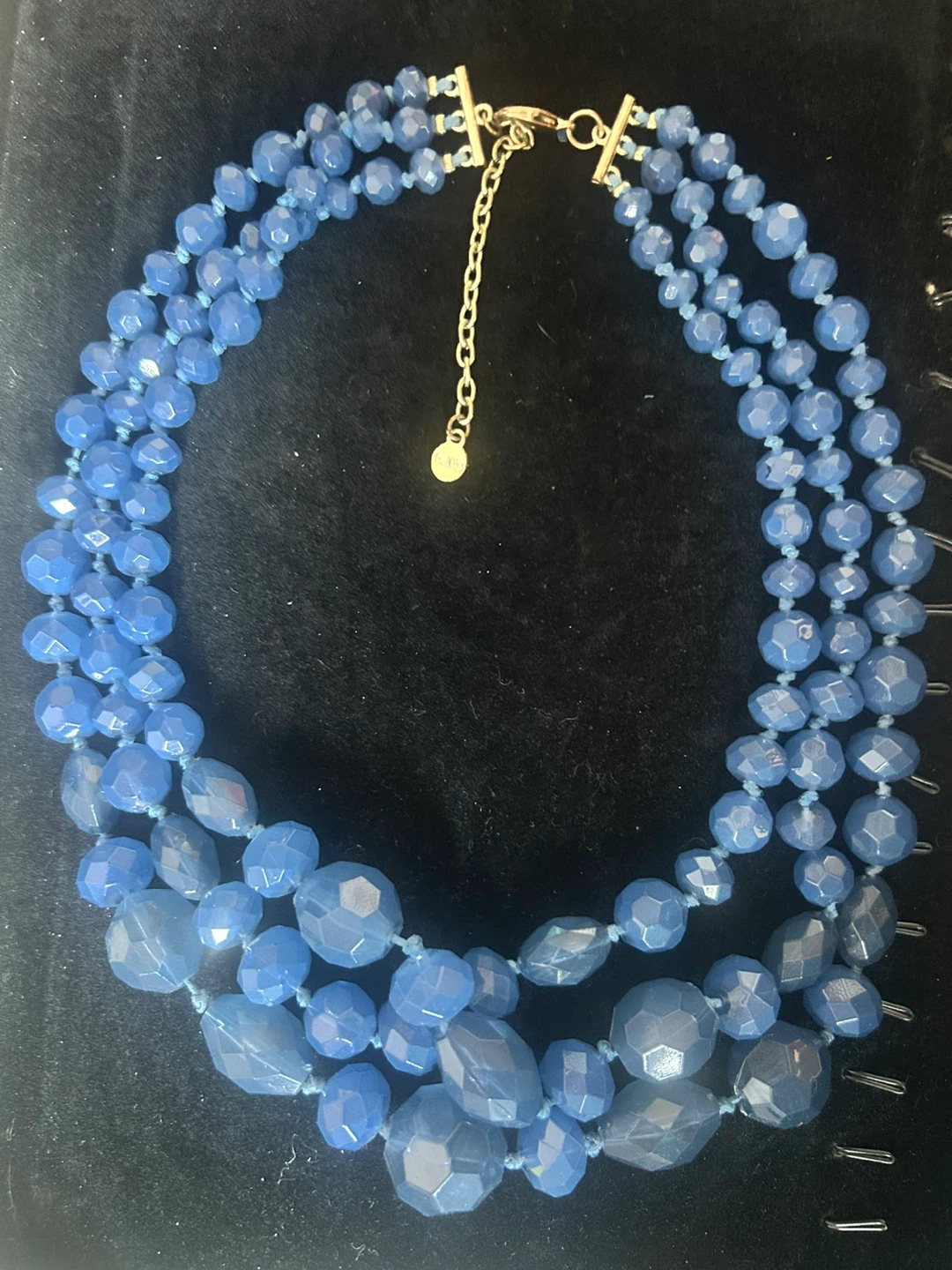 Blue Beaded Layered Necklace