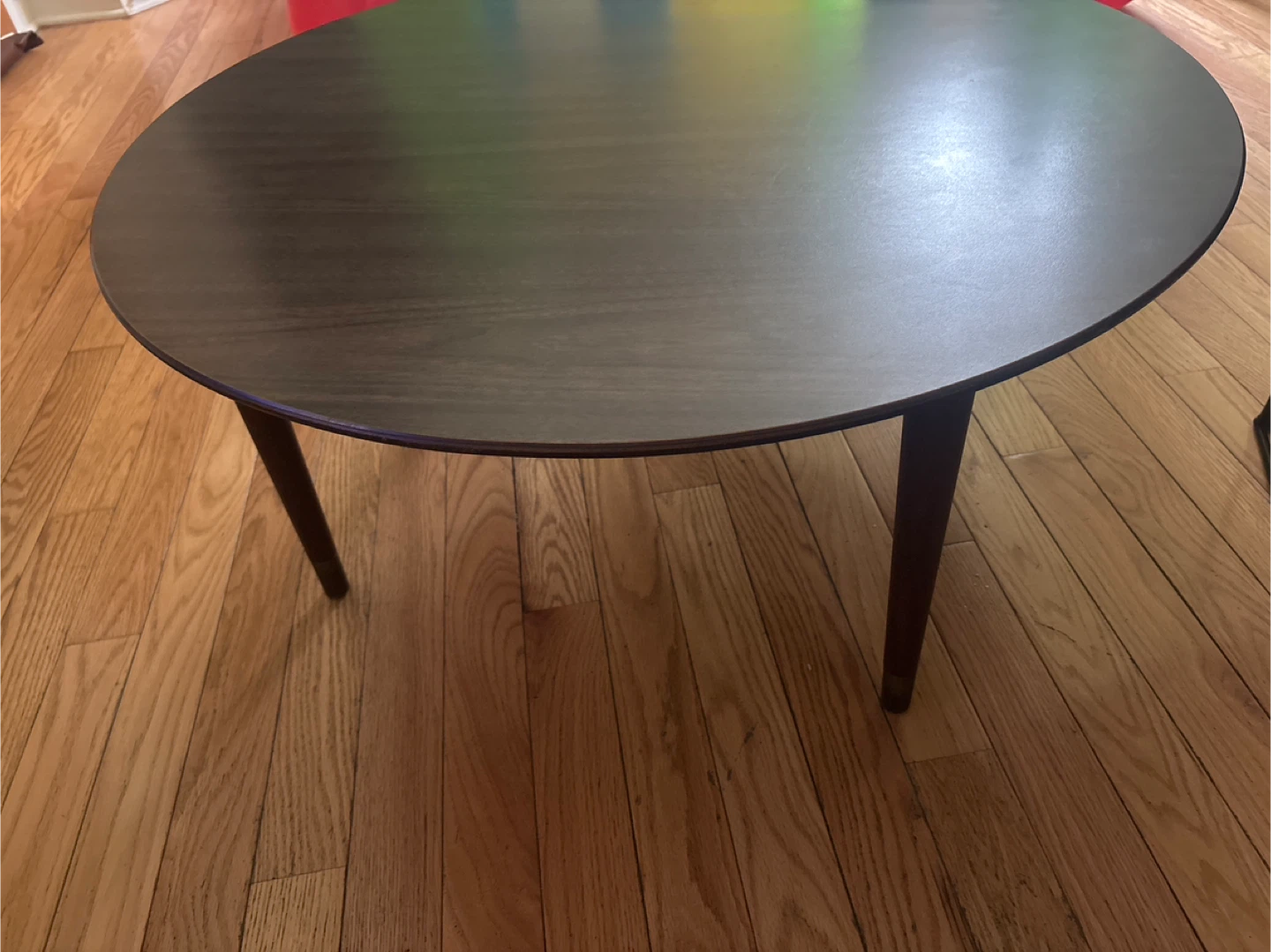 Dark Wood Oval Coffee Table