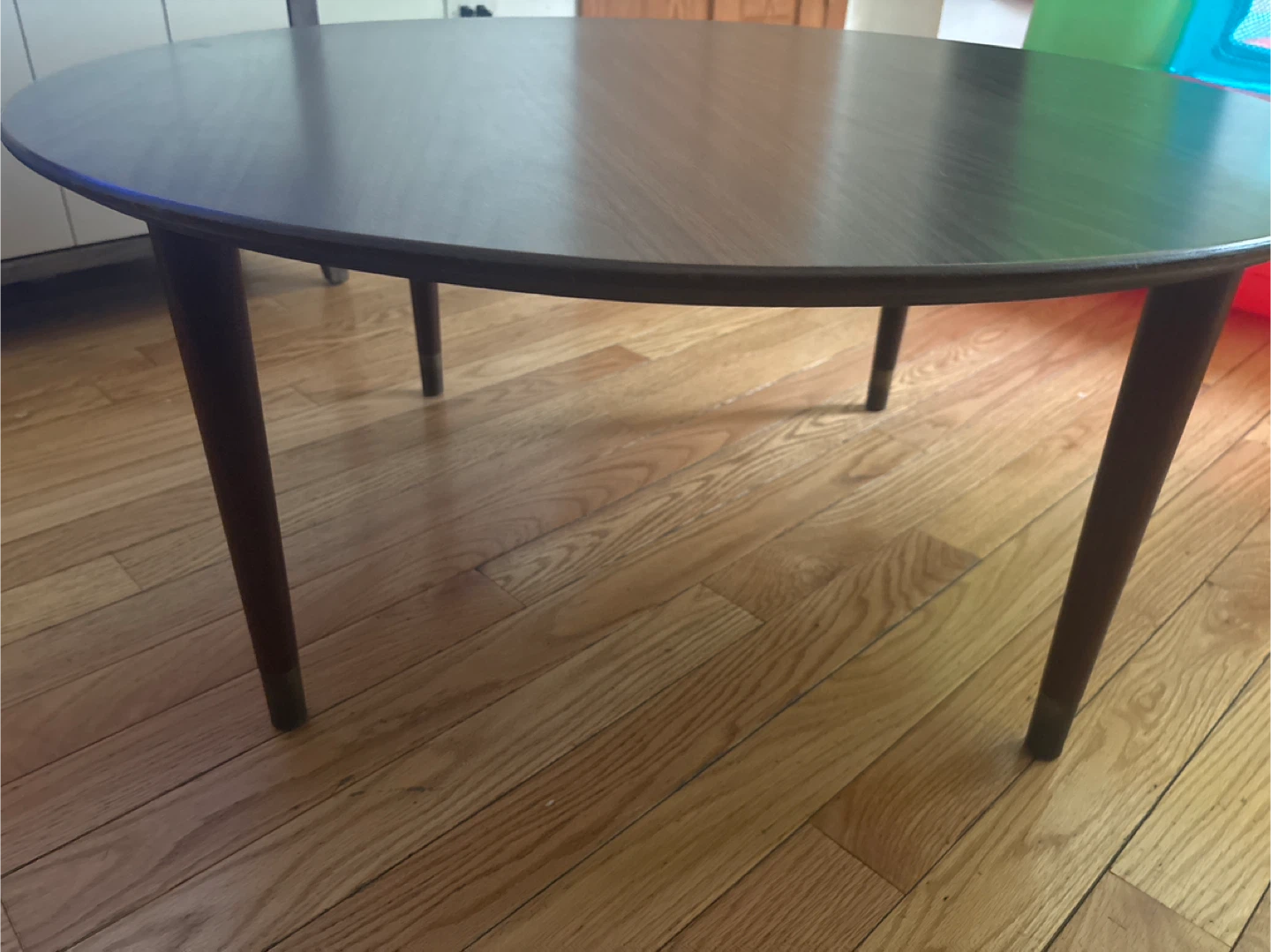 Dark Wood Oval Coffee Table - photo 2