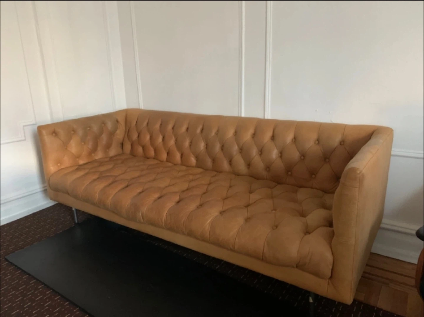 West Elm Modern Chesterfield Leather Sofa - photo 2