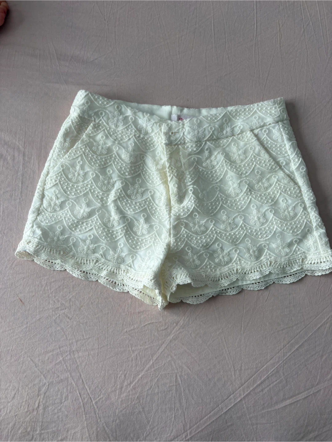 Cream Lace Shorts
