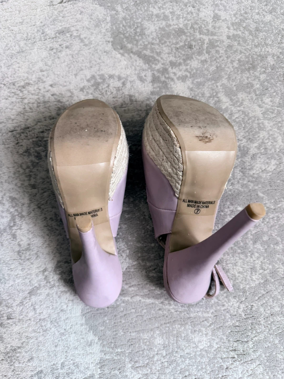 Lilac Patent Platform Heels Size 7 - photo 3