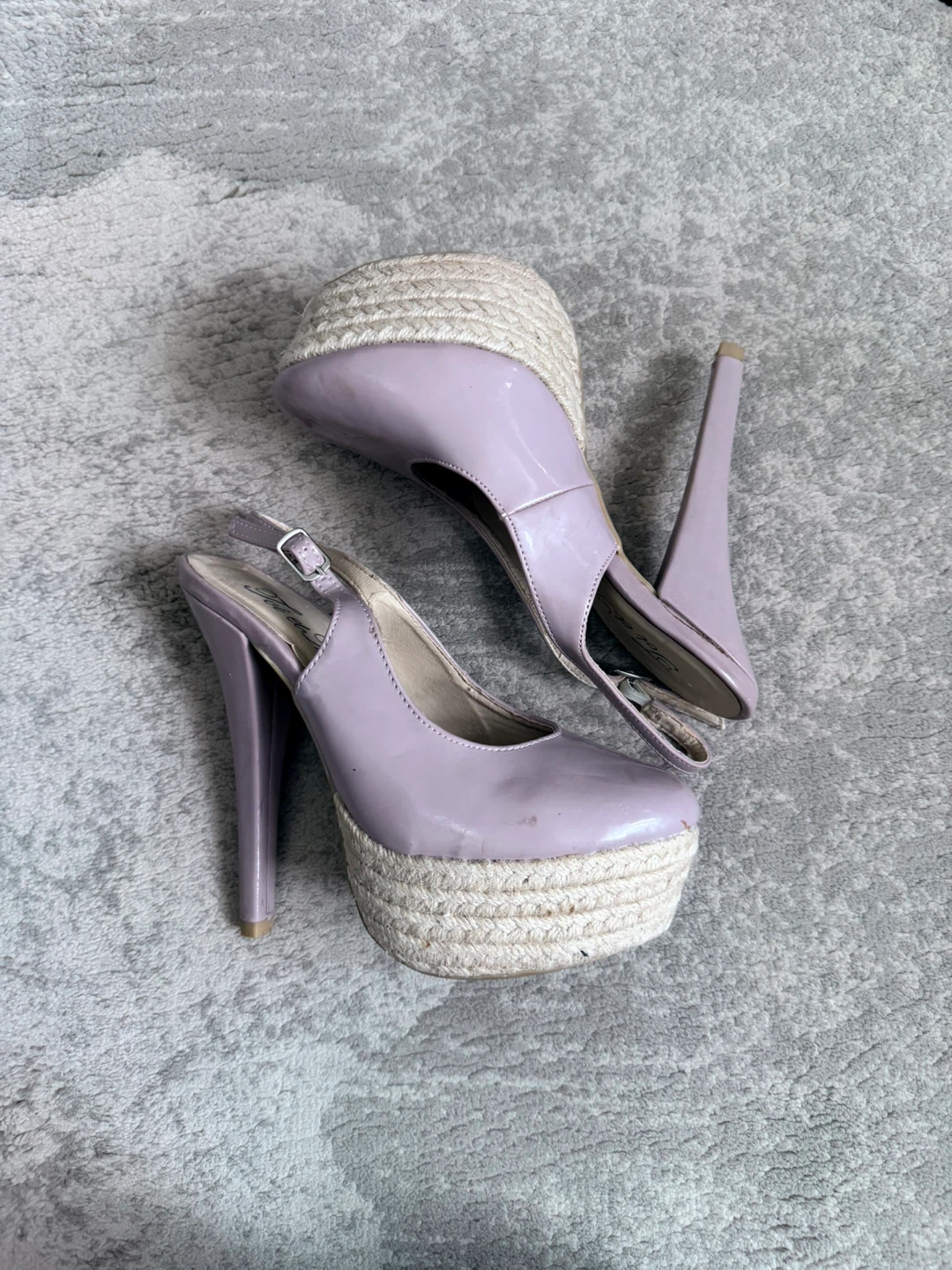 Lilac Patent Platform Heels Size 7