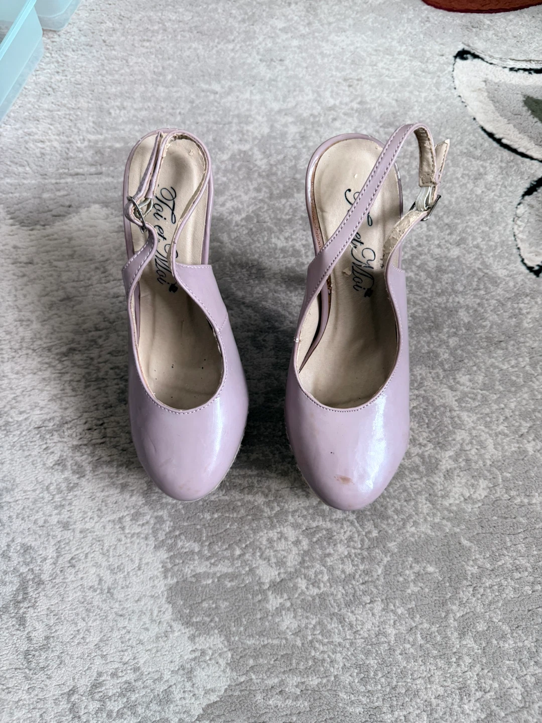 Lilac Patent Platform Heels Size 7 - photo 2