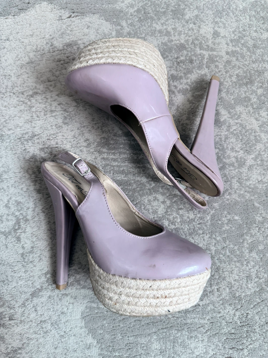Lilac Patent Platform Heels Size 7 - photo 5