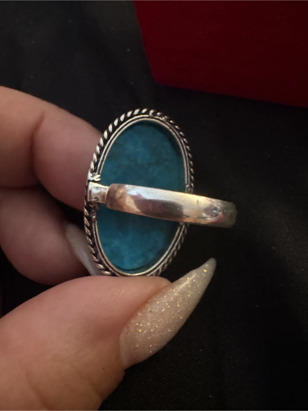 Genuine Oval Turquoise Ring 925  Sterling Silver - photo 3