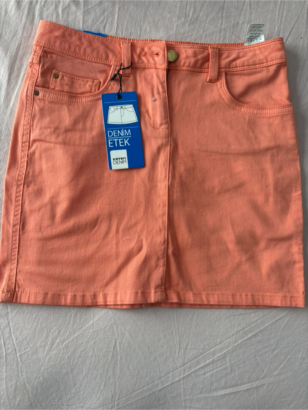 Koton Denim Orange Jean Skirt Size 26