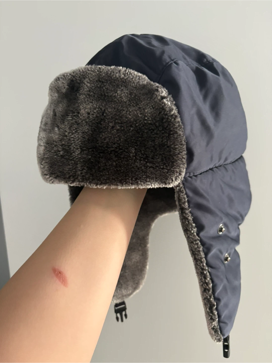 Blue Winter Trapper Hat with Faux Fur Trim - photo 2