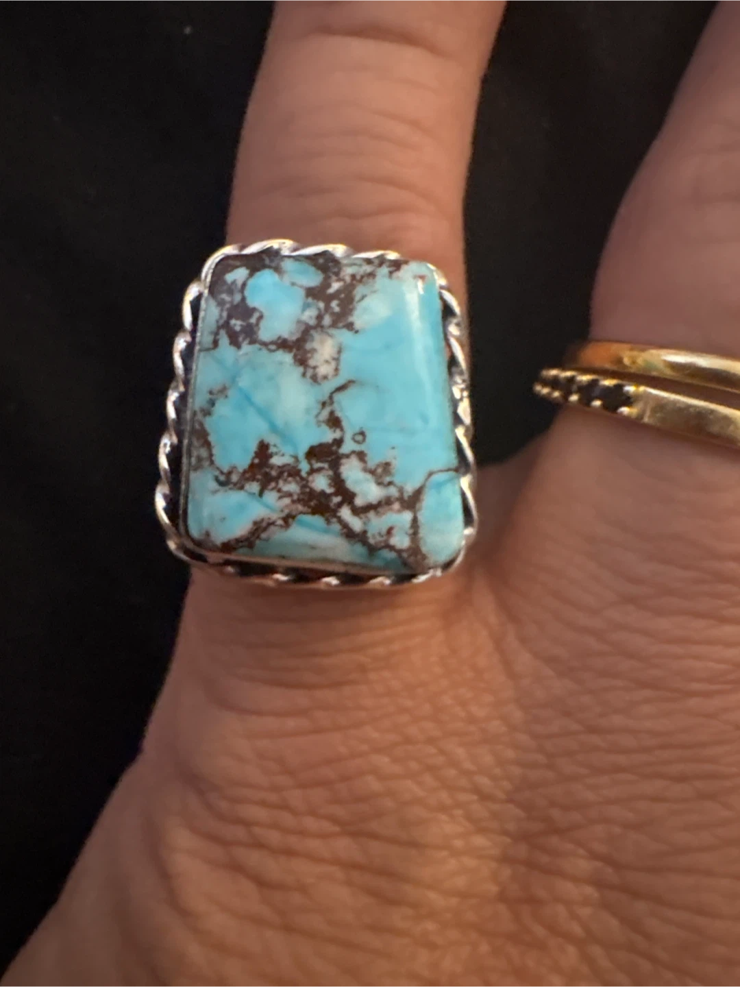 Genuine Turquoise 925 Sterling Silver Ring - photo 2