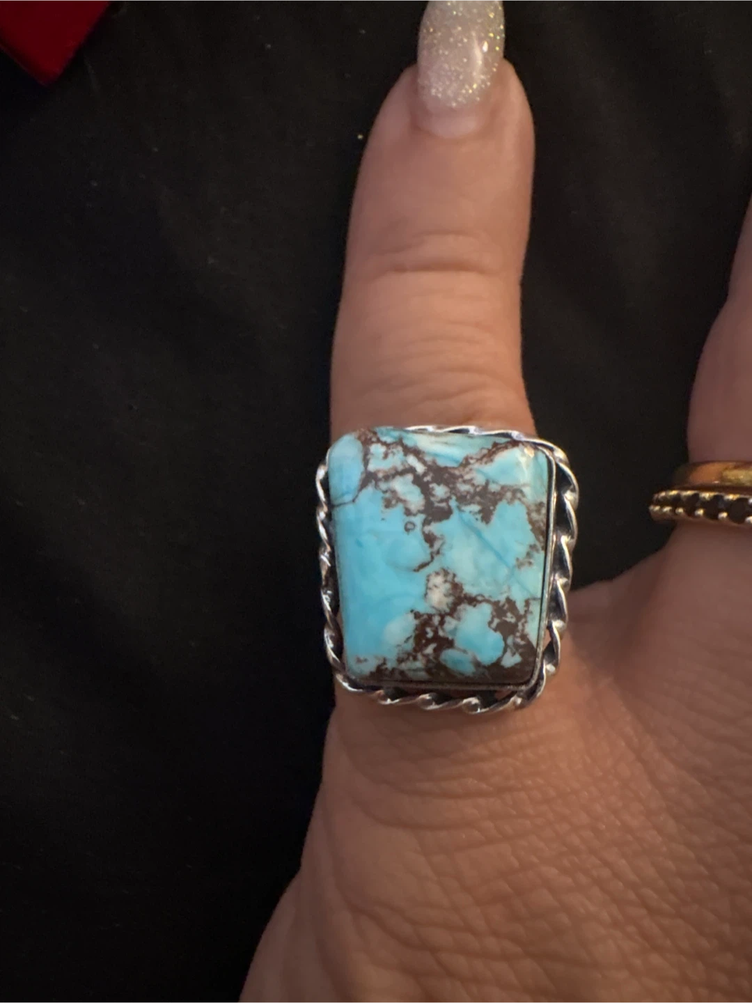 Genuine Turquoise 925 Sterling Silver Ring