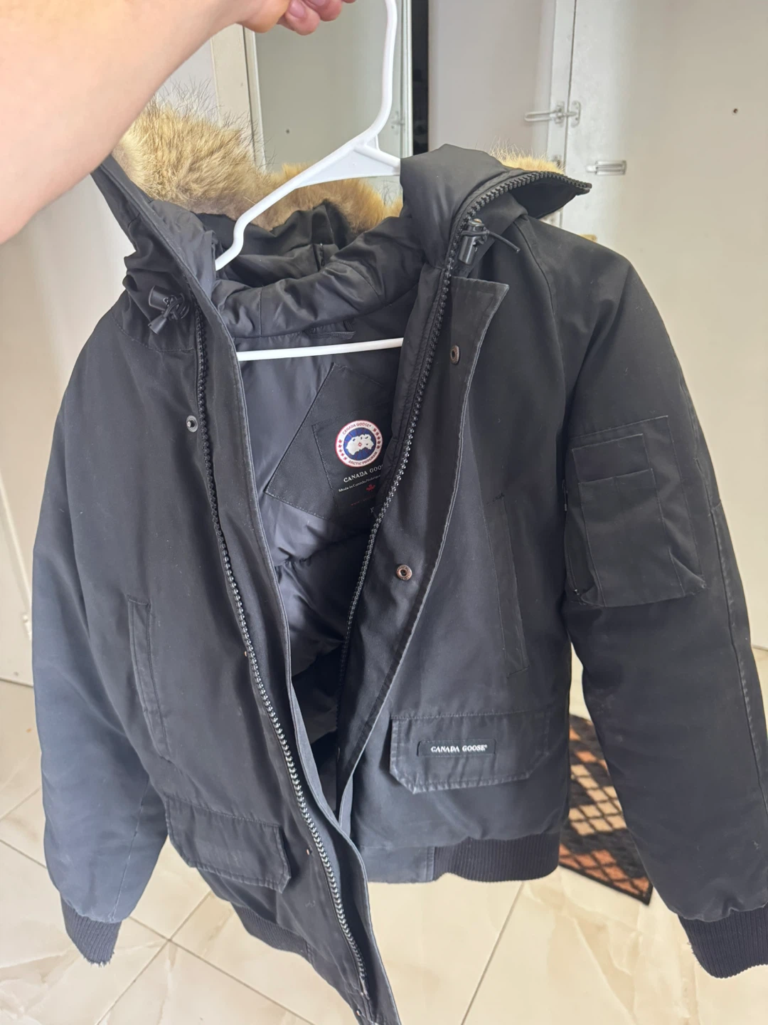 Canada Goose Black Bomber Jacket with Fur Hood - photo 2