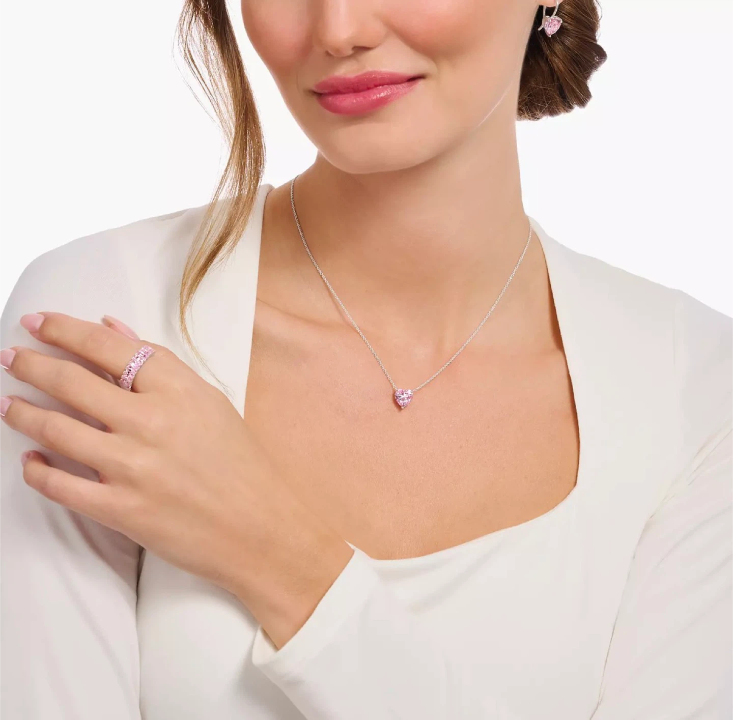 Thomas Sabo Pink Heart Necklace